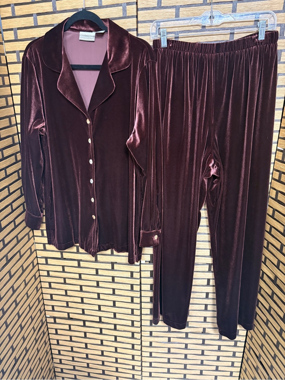 Coldwater Creek Burgundy Velvet Set Size Large